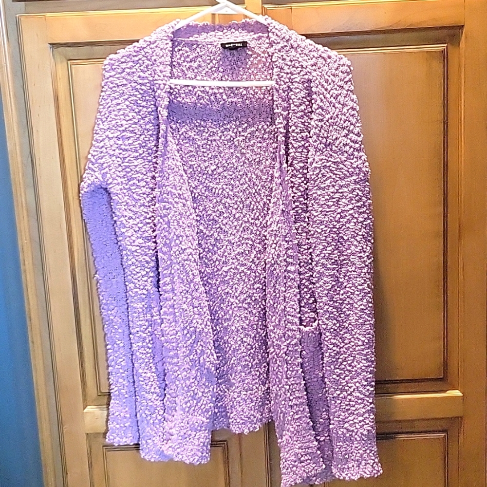 Adult S/M Purple Popcorn Cardigan